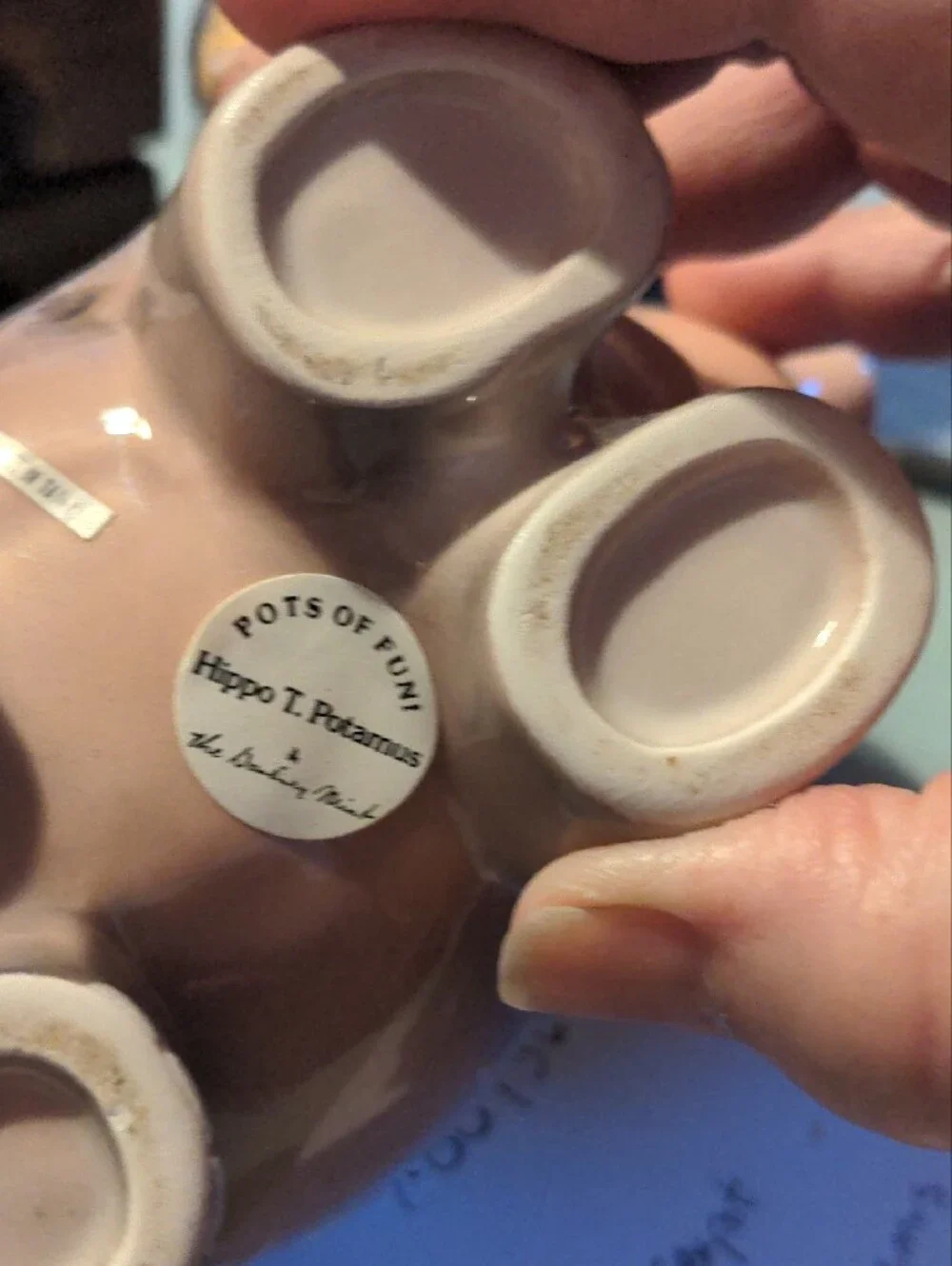 Whimsical Gray Ceramic Hippo T. Potamus, By Bob Hersey (The Danbury Mint)